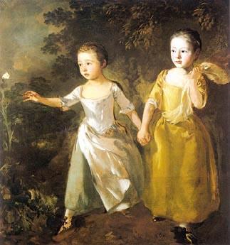 Thomas Gainsborough The Painter Daughters Chasing a Butterfly China oil painting art